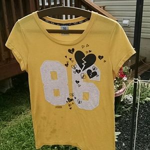 Pink Victoria Secret 86 Heart Top with Glitter